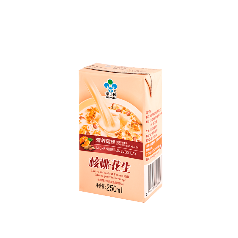 核桃花生牛奶复合卵白饮品，，单瓶净含量250ml